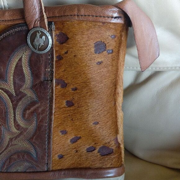 Vintage Recycle Cowboy Boot Purse- Hair on hide🐎 - Picture 9 of 15
